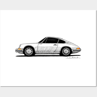 My drawing of the classic German coupe Posters and Art